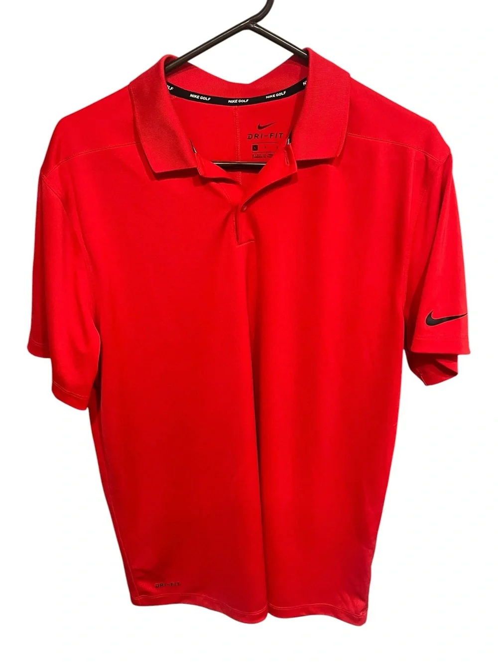 Nike Golf Dri-Fit Short Sleeve Collared Red Polo Shirt - Large